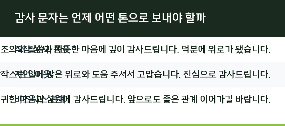 감사 문자는 언제 어떤 톤으로 보내야 할까