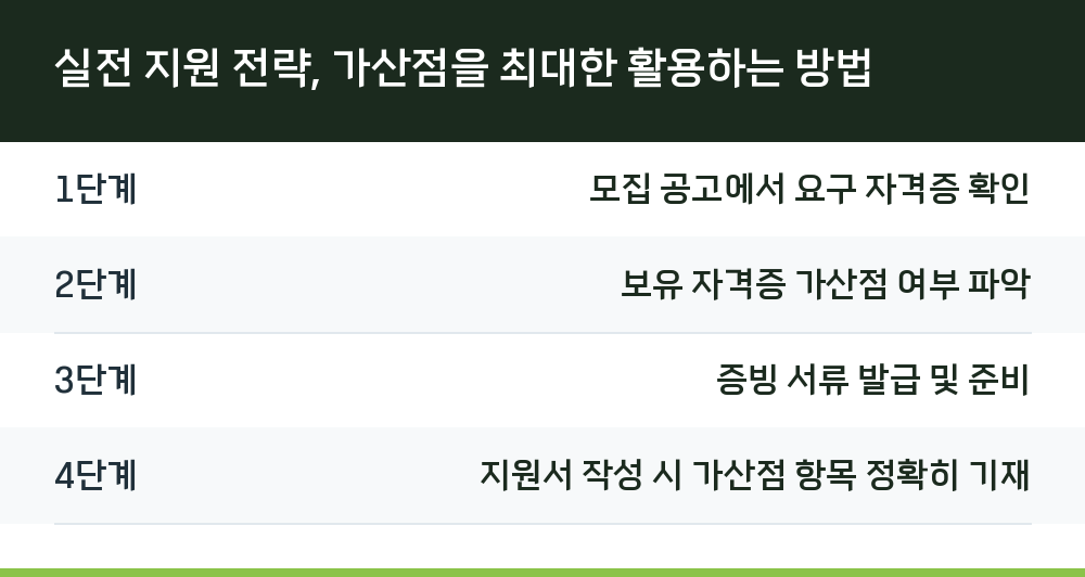 실전 지원 전략, 가산점을 최대한 활용하는 방법