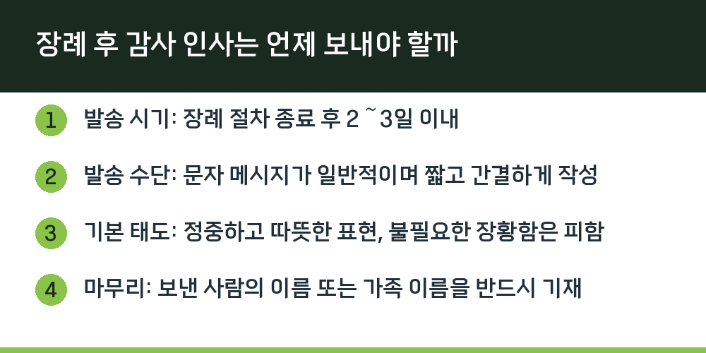 장례 후 감사 인사는 언제 보내야 할까