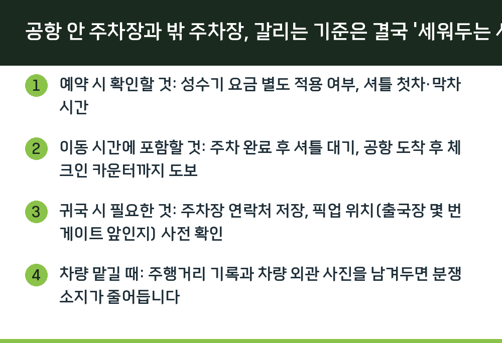 공항 안 주차장과 밖 주차장, 갈리는 기준은 결국 '세워두는 시간'