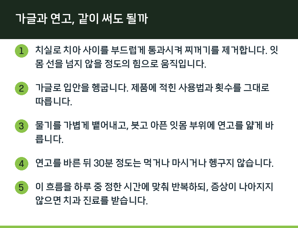가글과 연고, 같이 써도 될까
