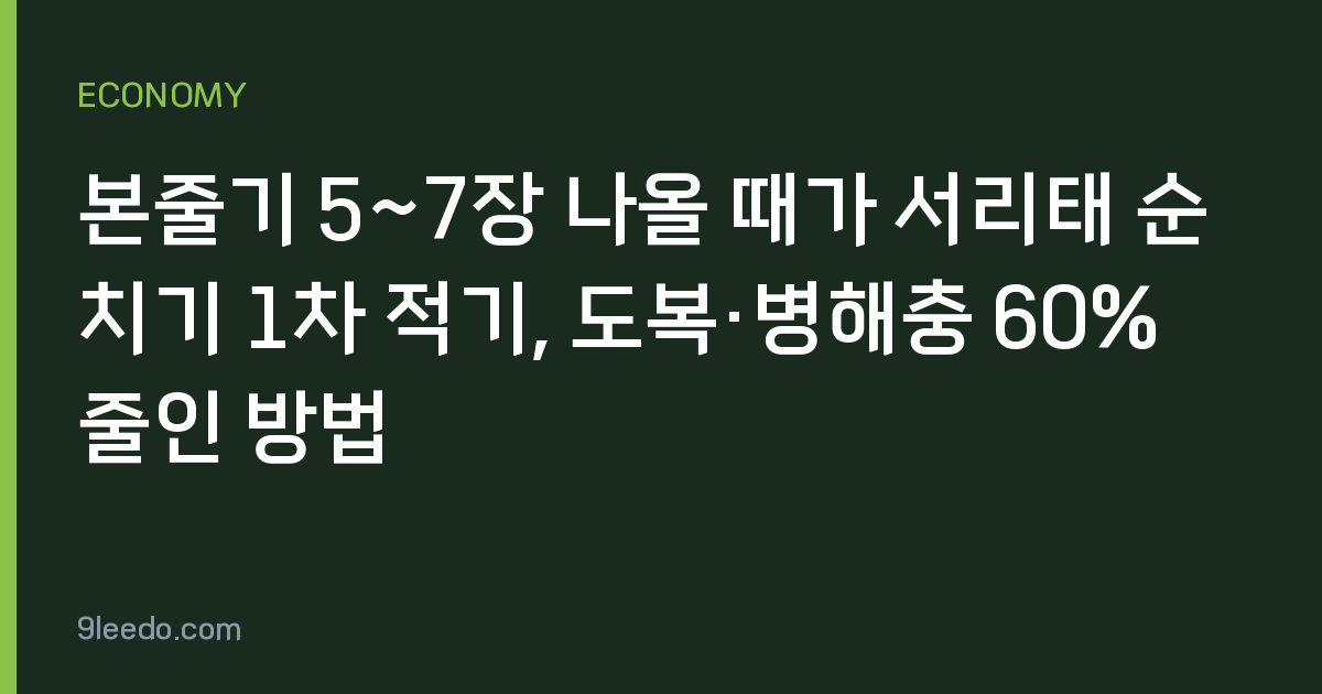 본줄기 5~7장 나올 때가 서리태 순치기 1차 적기, 도복·병해충 60% 줄인 방법