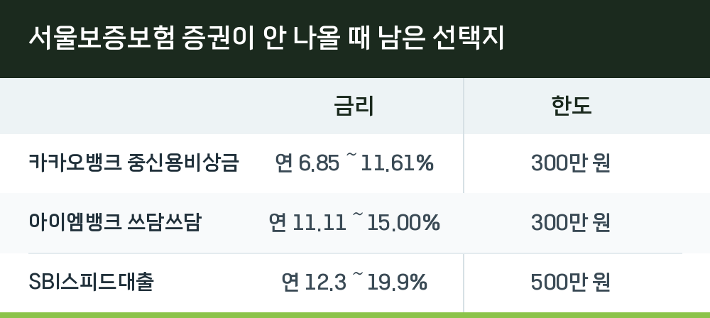 서울보증보험 증권이 안 나올 때 남은 선택지