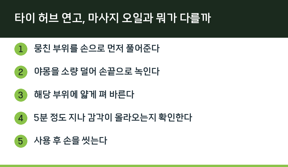 타이 허브 연고, 마사지 오일과 뭐가 다를까