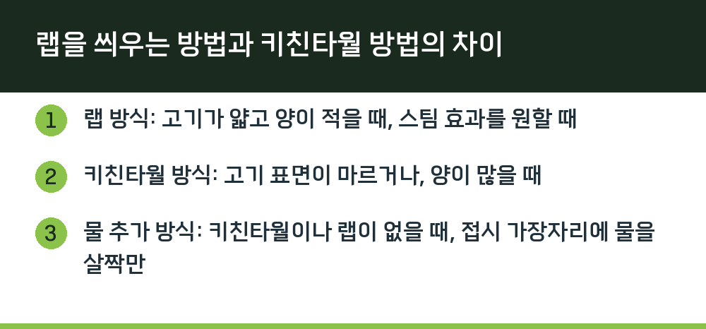 랩을 씌우는 방법과 키친타월 방법의 차이