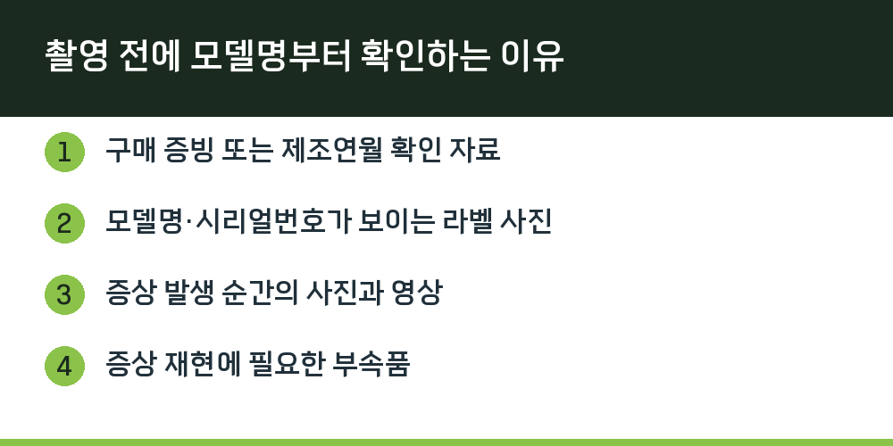 촬영 전에 모델명부터 확인하는 이유