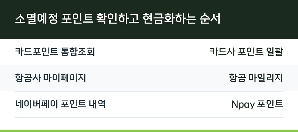 소멸예정 포인트 확인하고 현금화하는 순서