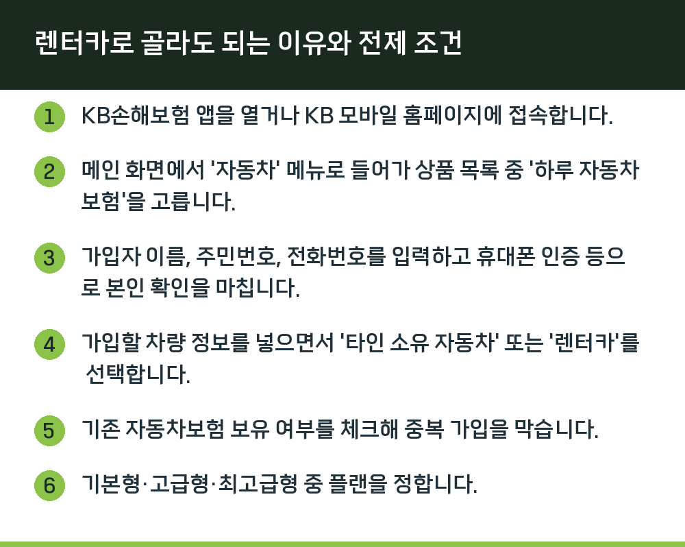 렌터카로 골라도 되는 이유와 전제 조건