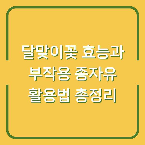 달맞이꽃 효능과 부작용 종자유 활용법 총정리
