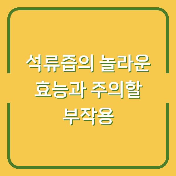 석류즙의 놀라운 효능과 주의할 부작용