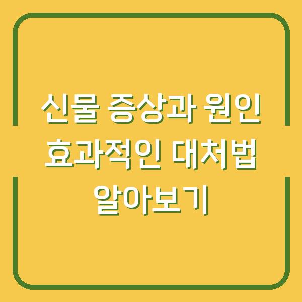 신물 증상과 원인 효과적인 대처법 알아보기