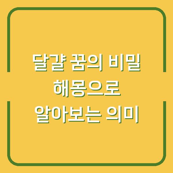 달걀 꿈의 비밀 해몽으로 알아보는 의미