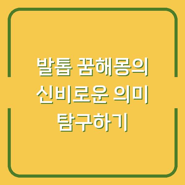 발톱 꿈해몽의 신비로운 의미 탐구하기