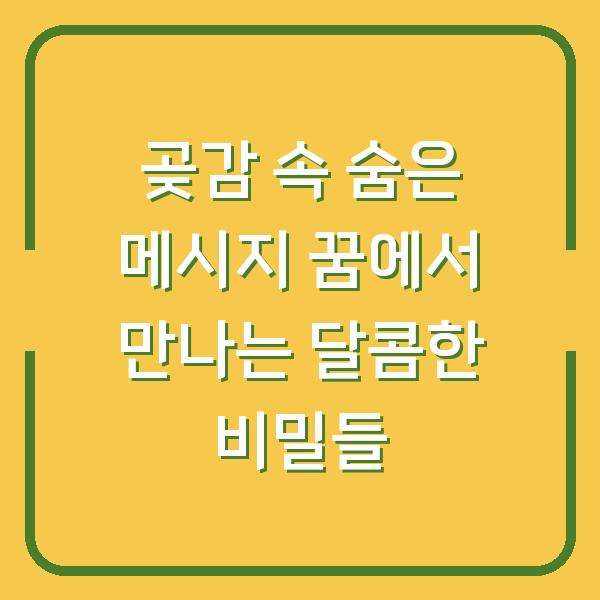 곶감 속 숨은 메시지 꿈에서 만나는 달콤한 비밀들