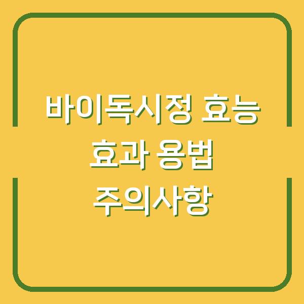 바이독시정 효능 효과 용법 주의사항