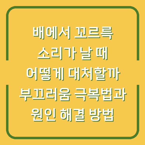 배에서 꼬르륵 소리가 날 때 어떻게 대처할까 부끄러움 극복법과 원인 해결 방법