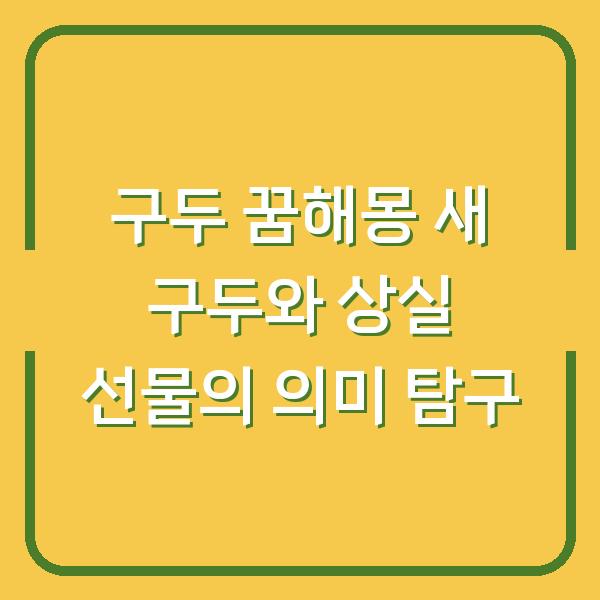 구두 꿈해몽 새 구두와 상실 선물의 의미 탐구