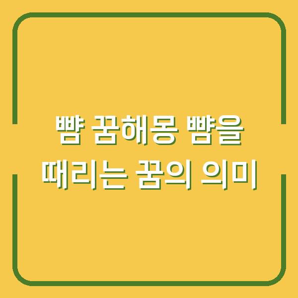 뺨 꿈해몽 뺨을 때리는 꿈의 의미