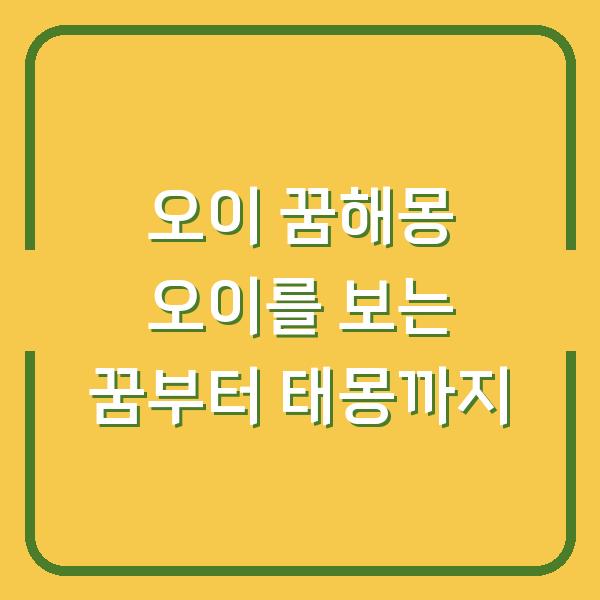 오이 꿈해몽 오이를 보는 꿈부터 태몽까지