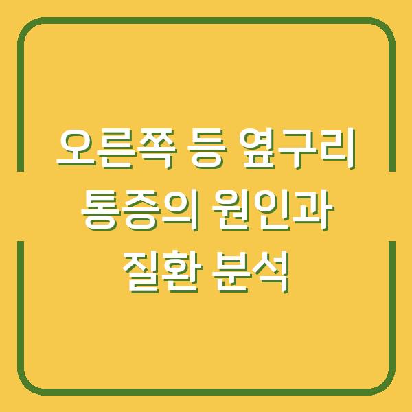 오른쪽 등 옆구리 통증의 원인과 질환 분석