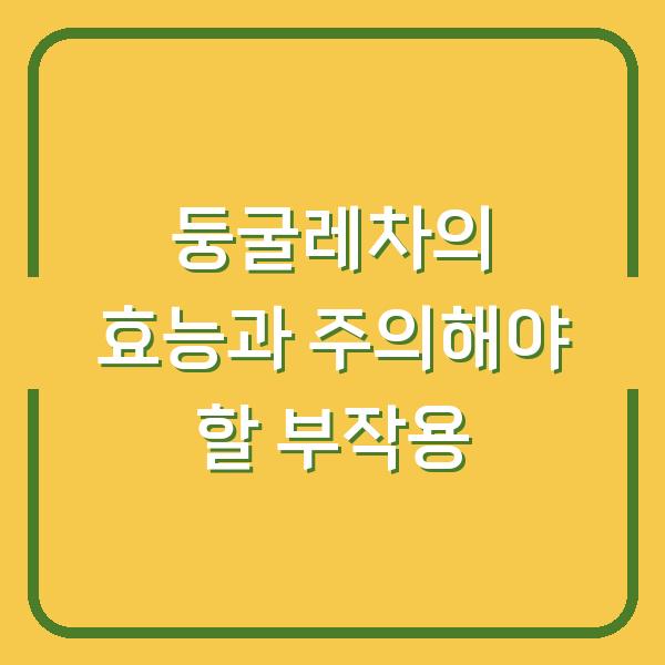 둥굴레차의 효능과 주의해야 할 부작용