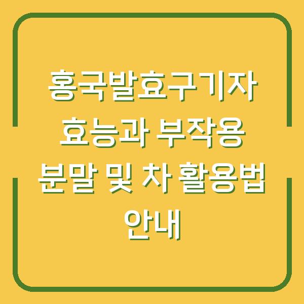 홍국발효구기자 효능과 부작용 분말 및 차 활용법 안내