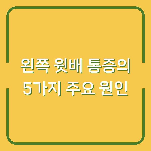 왼쪽 윗배 통증의 5가지 주요 원인