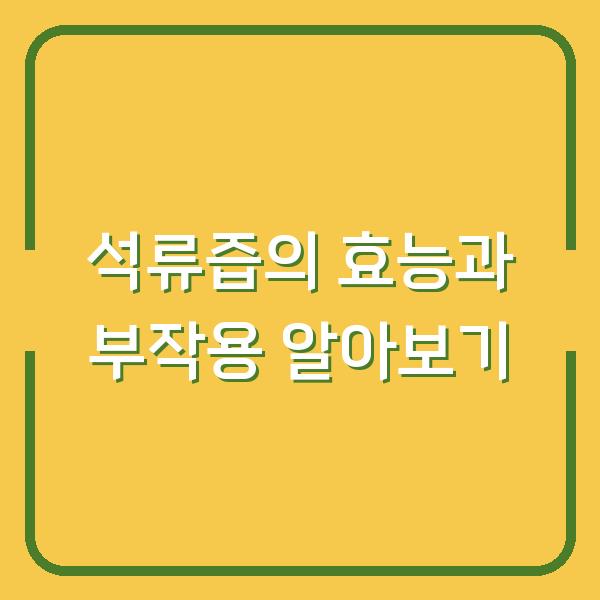 석류즙의 효능과 부작용 알아보기