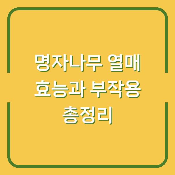 명자나무 열매 효능과 부작용 총정리