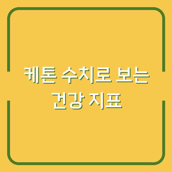 케톤 수치로 보는 건강 지표