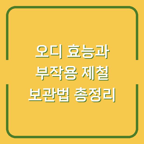 오디 효능과 부작용 제철 보관법 총정리