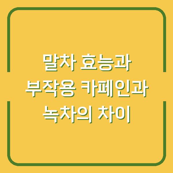 말차 효능과 부작용 카페인과 녹차의 차이
