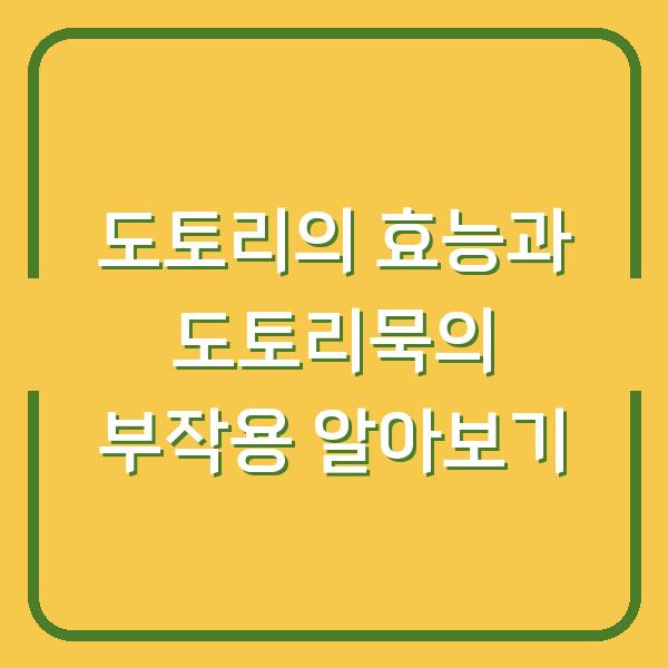 도토리의 효능과 도토리묵의 부작용 알아보기