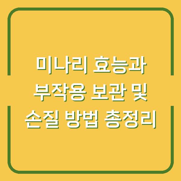 미나리 효능과 부작용 보관 및 손질 방법 총정리