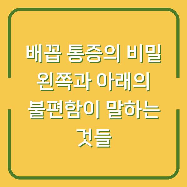 배꼽 통증의 비밀 왼쪽과 아래의 불편함이 말하는 것들