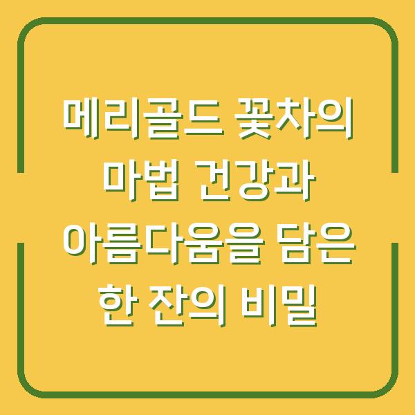 메리골드 꽃차의 마법 건강과 아름다움을 담은 한 잔의 비밀