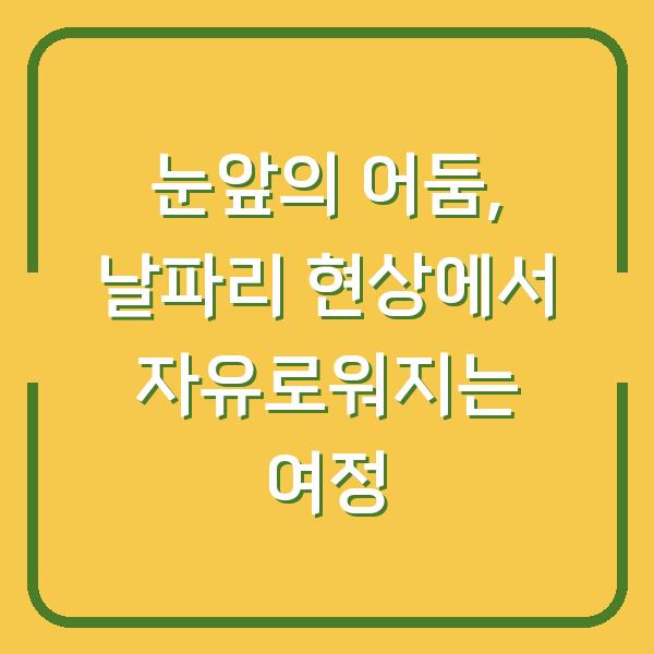 눈앞의 어둠, 날파리 현상에서 자유로워지는 여정
