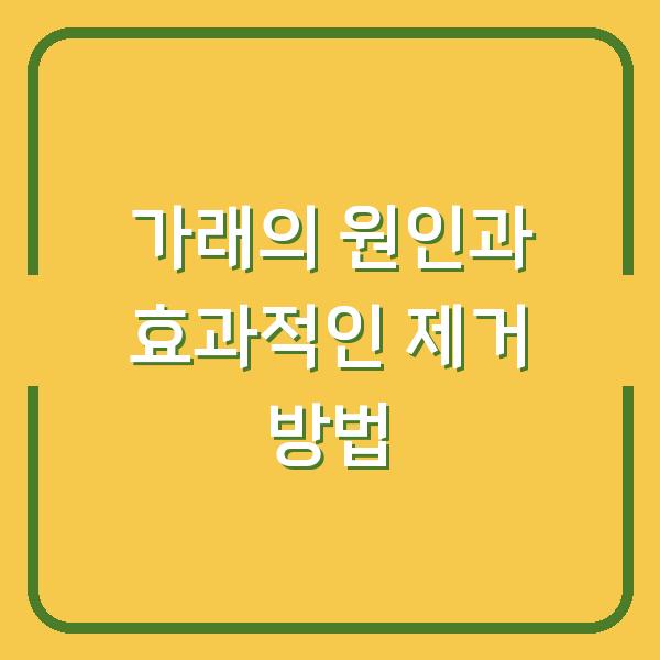 가래의 원인과 효과적인 제거 방법