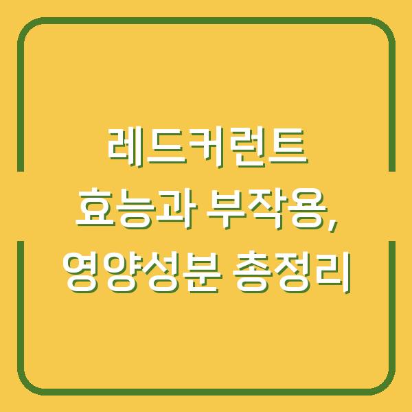 레드커런트 효능과 부작용, 영양성분 총정리