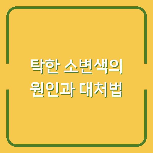 탁한 소변색의 원인과 대처법
