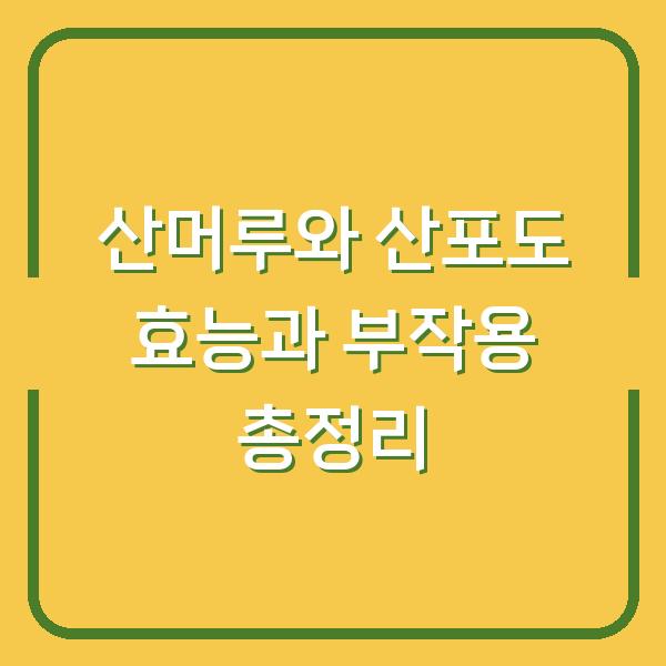 산머루와 산포도 효능과 부작용 총정리