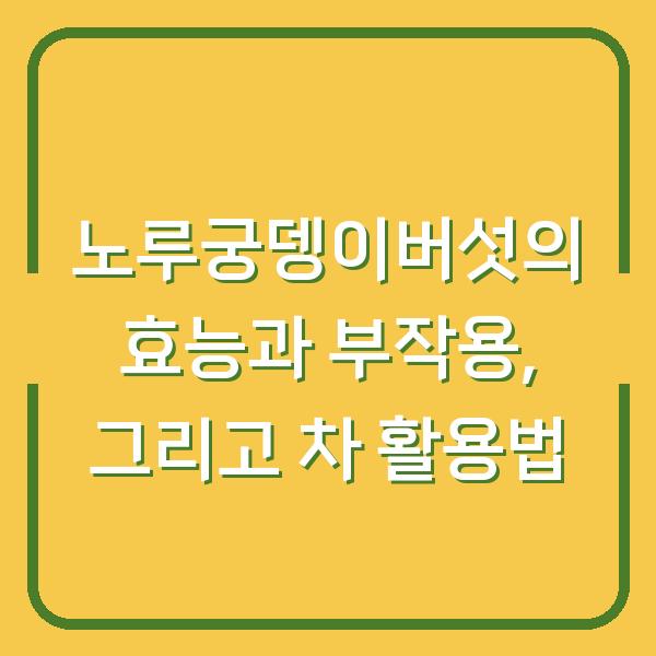 노루궁뎅이버섯의 효능과 부작용, 그리고 차 활용법