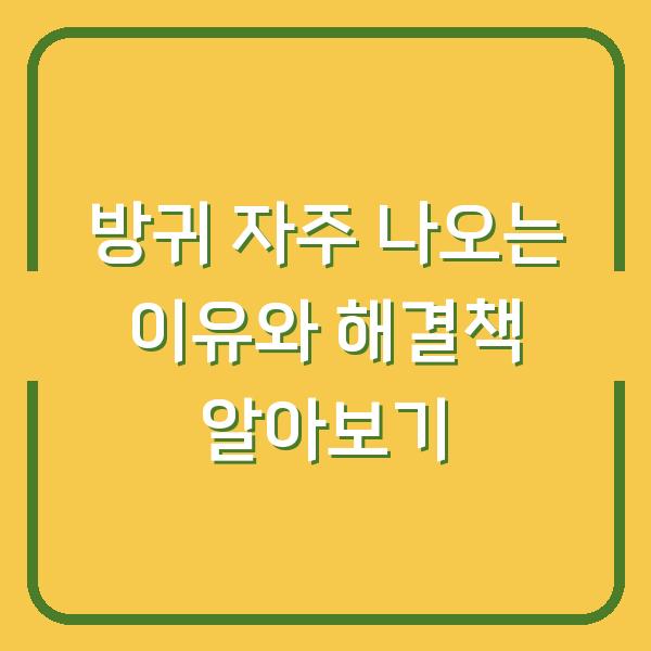 방귀 자주 나오는 이유와 해결책 알아보기
