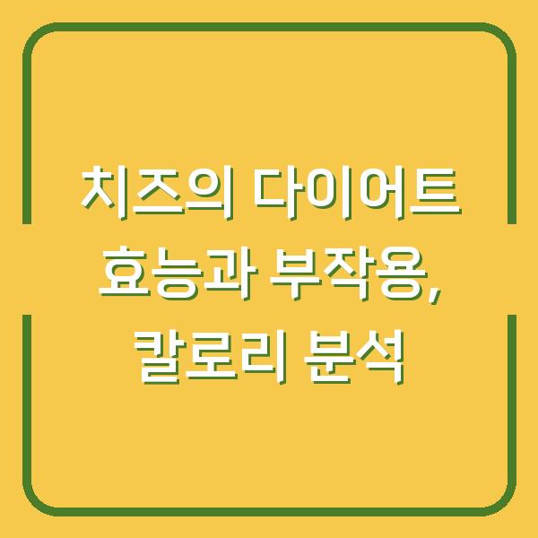 치즈의 다이어트 효능과 부작용, 칼로리 분석