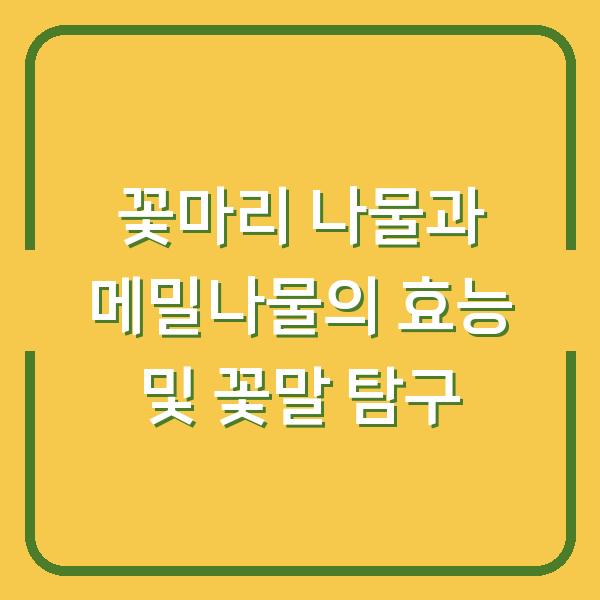 꽃마리 나물과 메밀나물의 효능 및 꽃말 탐구