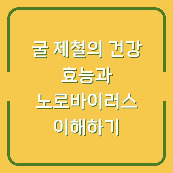 굴 제철의 건강 효능과 노로바이러스 이해하기