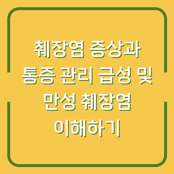 췌장염 증상과 통증 관리 급성 및 만성 췌장염 이해하기