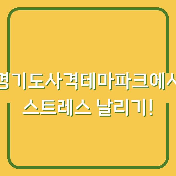 경기도사격테마파크에서 스트레스 날리기!