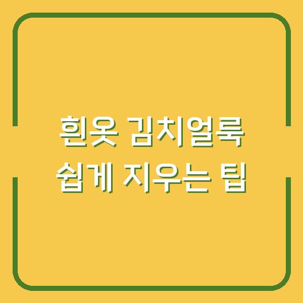 흰옷 김치얼룩 쉽게 지우는 팁