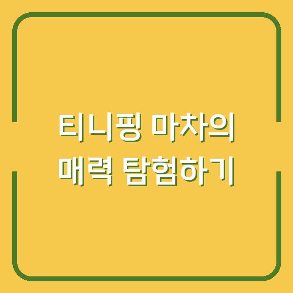 티니핑 마차의 매력 탐험하기